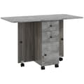 Miniatyrbild 1 av 7: ROTZ Folding Kitchen Table - Compapible Dining Table - Space -Bavare Table - 2 fällbara toppar, 2 lådor, skåp - 120x60x76,5 cm - Grå