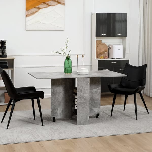 Rootz foldekøkkenbord - Spisebord - Multifunktionelle møbler - Rumbesparende design - 75W x 140d x 74h cm med hylder og hjul