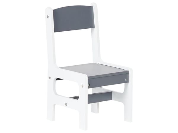 Barnebord med 2 stoler Hvit Grå MDF 2 stoffbokser Moderne design Barnerom