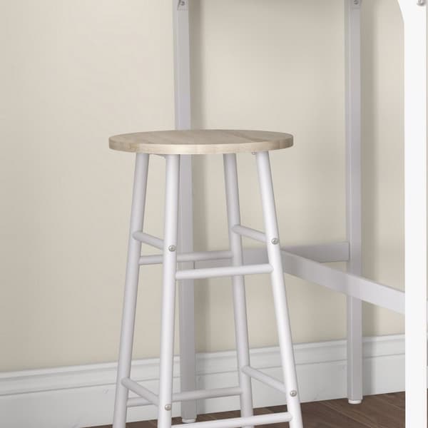 Rootz 3 -stykke højt bordsæt - barsæt - Spisesæt - Rumbesparende design - 105x40x90cm, afføring 30x60cm - Stål & MDF, hvidbrun