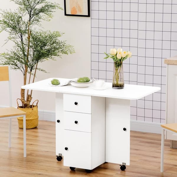 Rootz Folding Kitchen pöytä - Ruokapöytä - Avaruussäästöpöytä - Kestävä lastu - 120 cm x 60 cm x 76,5 cm