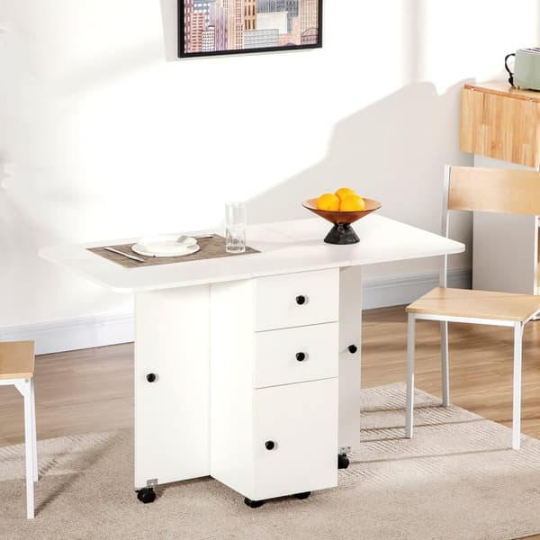 Rootz Folding Kitchen pöytä - Ruokapöytä - Avaruussäästöpöytä - Kestävä lastu - 120 cm x 60 cm x 76,5 cm
