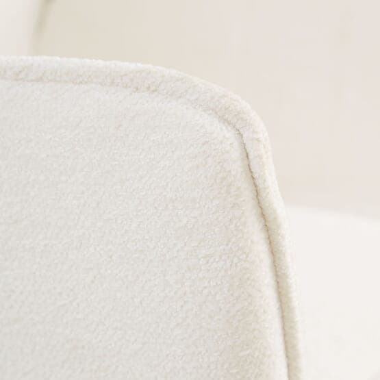 Matsalsstol - Egg - Chenille Garn Med Armstöd - Vit - 6 St