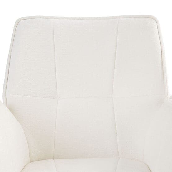 Matsalsstol - Egg - Chenille Garn Med Armstöd - Vit - 6 St