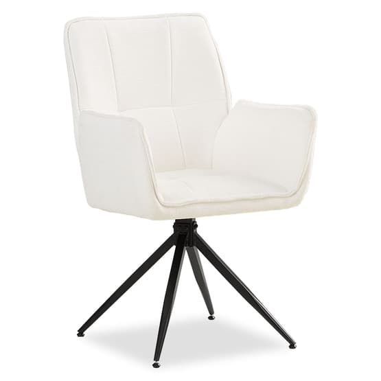 Matsalsstol - Egg - Chenille Garn Med Armstöd - Vit - 6 St