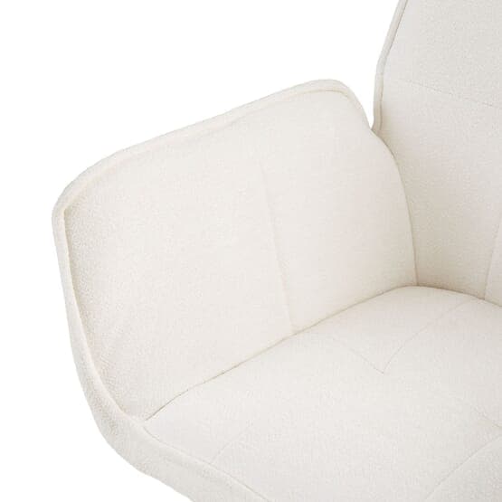 Matsalsstol - Egg - Chenille Garn Med Armstöd - Vit - 6 St