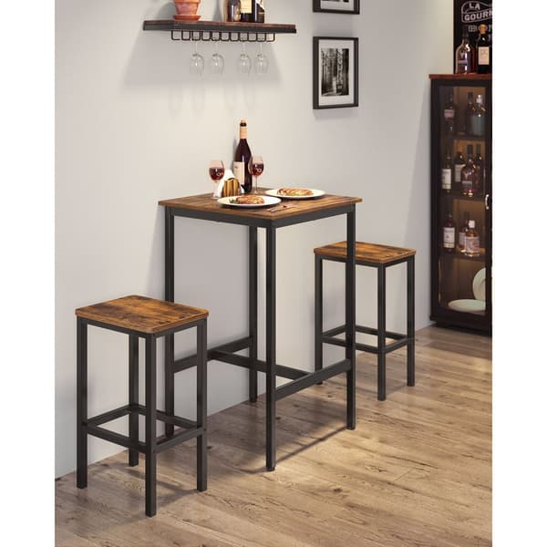 Barstolsset, VASAGLE, 60x60x90 cm, Vintagebrun-Svart.