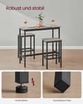 Miniatyrbild 3 av 6: Bartisch-set, VASAGLE, 100x40x90 cm, Vintagebrun-Svart.