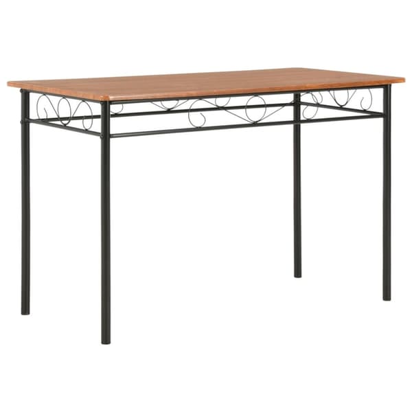 Matgrupp 5 delar MDF och stål brun