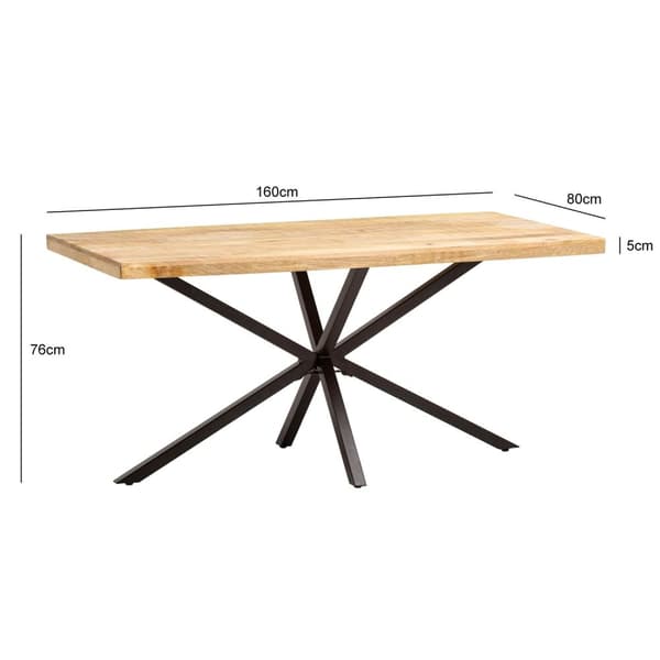 Rootz Massive Dining Room Table - Teollisuuspöytä - Suorakulmainen pöytä - Käsintehty ainutlaatuisuus - 160 cm x 80 cm x 76cm