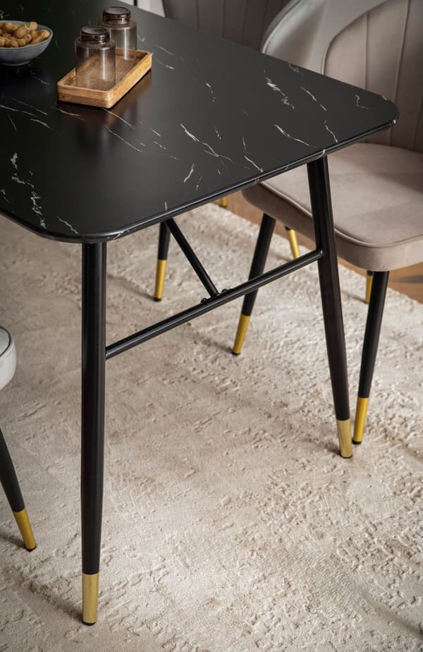 Rootz Stor matsalsbord - Modernt matbord - Rektangulära matbord - Sittplatser 10 - 200 cm x 90 cm x 76 cm marmorutseende topp