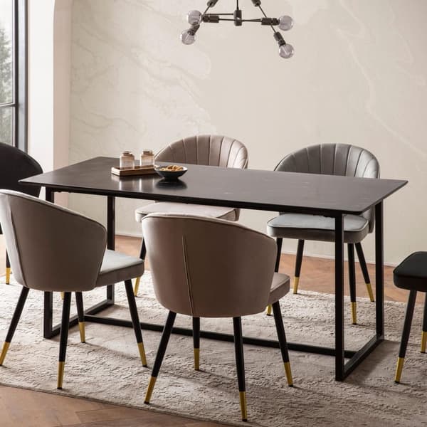 Rootz Stor spisebord - Moderne spisebord - Marmor Look Bord - Sæder 10, Anti -Slip, 200 cm x 90 cm x 76 cm