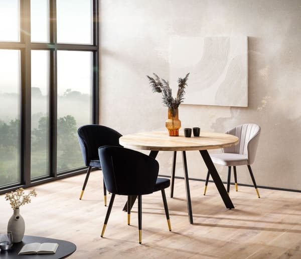 Rootz Round Dining Bord - Moderne spisebord - Natural Wood Grain Table - Håndlavet unikt design - 120 cm x 120 cm x 76 cm