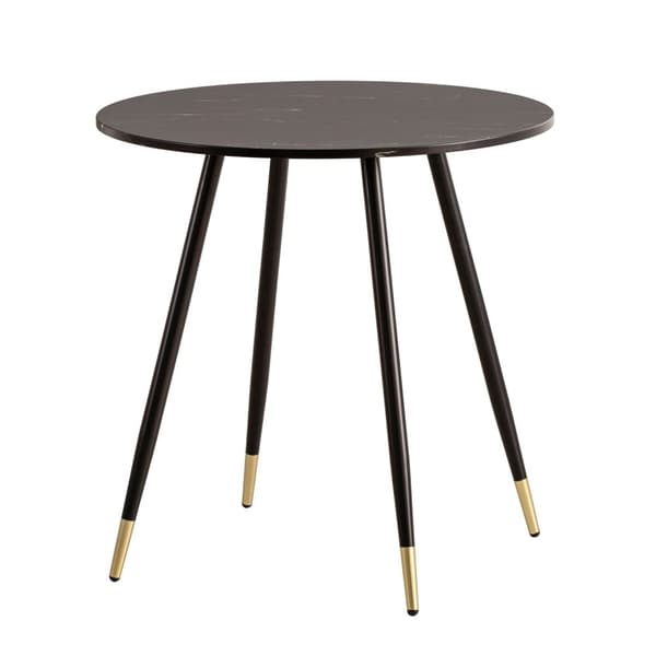 Rootz Round Dining Bord - Moderne bord - Elegant marmorudseende - Justerbare ben - 75 cm x 75 cm x 76 cm