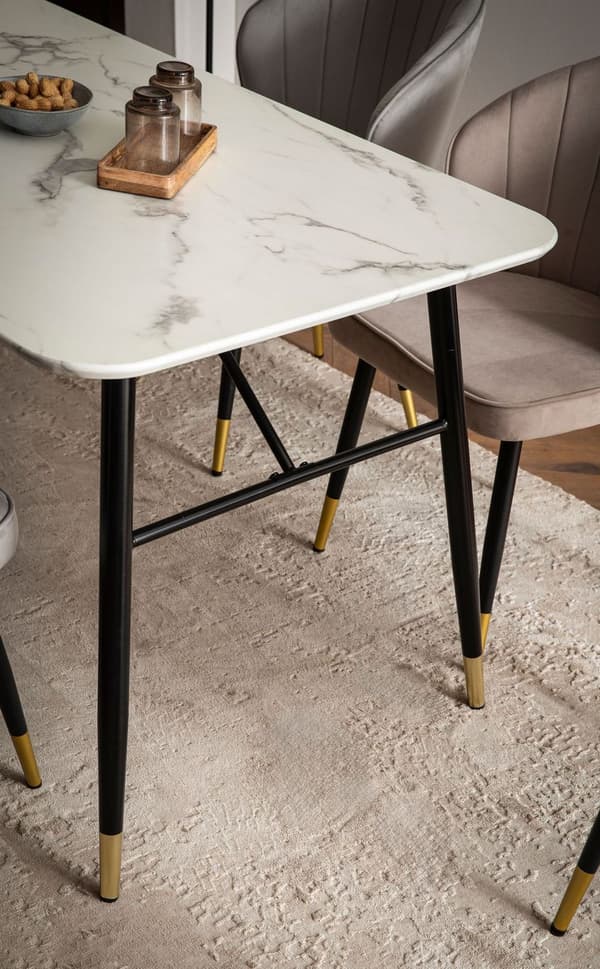Rootz Stor spisebord - Moderne spisebord - Marmor Look Bord - Sæder 8 personer - 180 cm x 90 cm x 76 cm