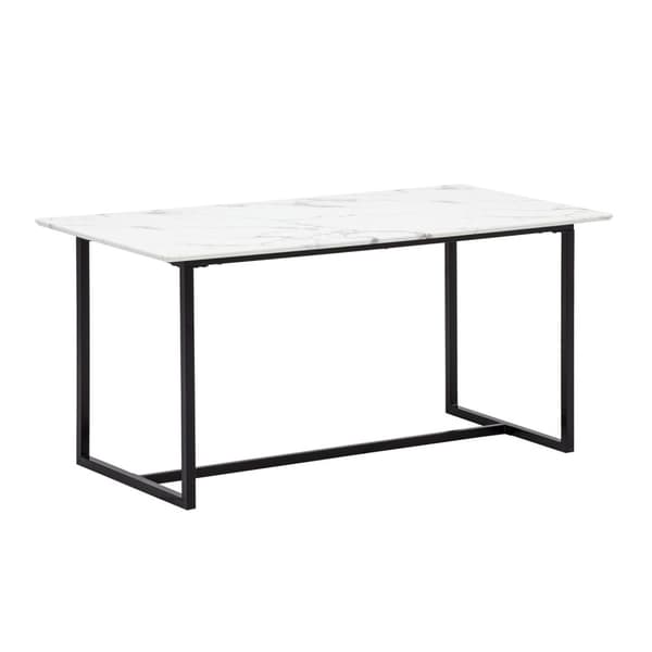 Rootz Moderne spisebord - Rektangulært bord - White Look Top - Seats 6 - Anti -Slip Design - 120 cm x 60 cm x 76 cm