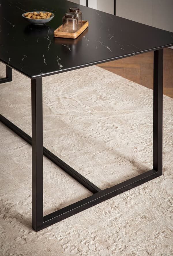 Rootz Stor spisebord - Moderne spisebord - Rektangulært bord - Marmorudseende - Sæder 8 - 180 cm x 90 cm x 76 cm