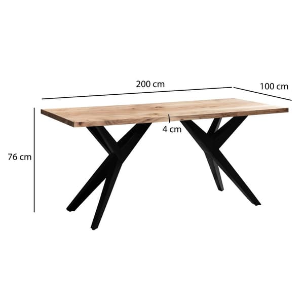 Rootz Massivt spisebord - loftstil - rektangulært bord - Acacia Wood - Håndlavet og unik - 200 cm x 100 cm x 76 cm