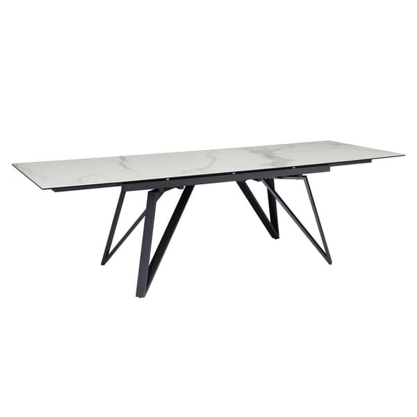 Rootz Large Modern Dining Table - Rectangular Table - Marble Look Table - Sits 12 - 180-260 cm x 95 cm x 76 cm