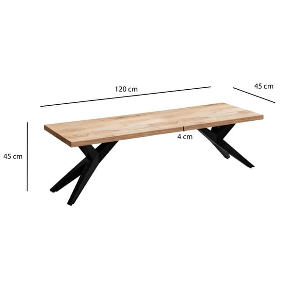 Rootz Massive Dining Bench - Loft -tyyliset istuimet - puinen penkki - ainutlaatuinen käsityönä - sopii 2 ihmistä - 120 cm x 45cm x 45cm