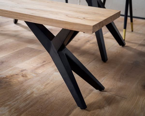 Rootz Massive Dining Bench - Loft -tyyliset istuimet - puinen penkki - ainutlaatuinen käsityönä - sopii 2 ihmistä - 120 cm x 45cm x 45cm