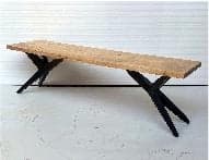 Rootz Massive Dining Bench - Loft -tyyliset istuimet - puinen penkki - ainutlaatuinen käsityönä - sopii 2 ihmistä - 120 cm x 45cm x 45cm