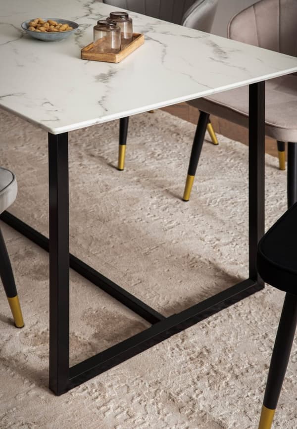 Rootz Stor matsalsbord - Rektangulärt marmorutseende - Modernt matbord - Sittplatser 8 - Robust design - 180 cm x 90 cm x 76 cm