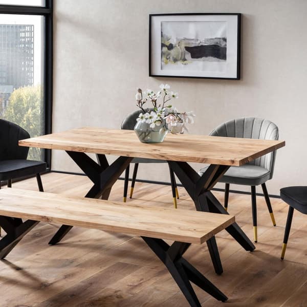 Rootz Modern Loft Spisebord - Håndlavet rektangulært bord - Acacia Wood Table - Unikt design - 120 cm x 60 cm x 76 cm