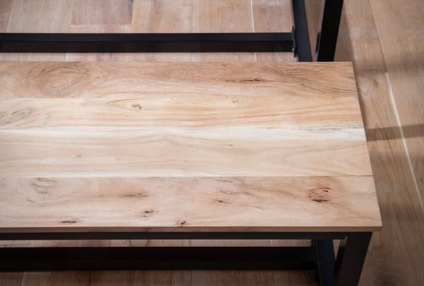 Rootz Massive Dining Bench - Loft -tyyliset huonekalut - massiivipuuta - ainutlaatuinen muotoilu - sopii jopa 3 henkilöä - 160 cm x 40 cm x 45cm