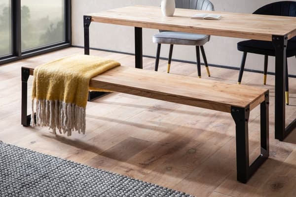 Rootz Massive Dining Bench - Industrial Style - Käsintehty istuimet - Ainutlaatuinen puuleja - Acacia Wood - 160 cm x 40 cm x 45cm