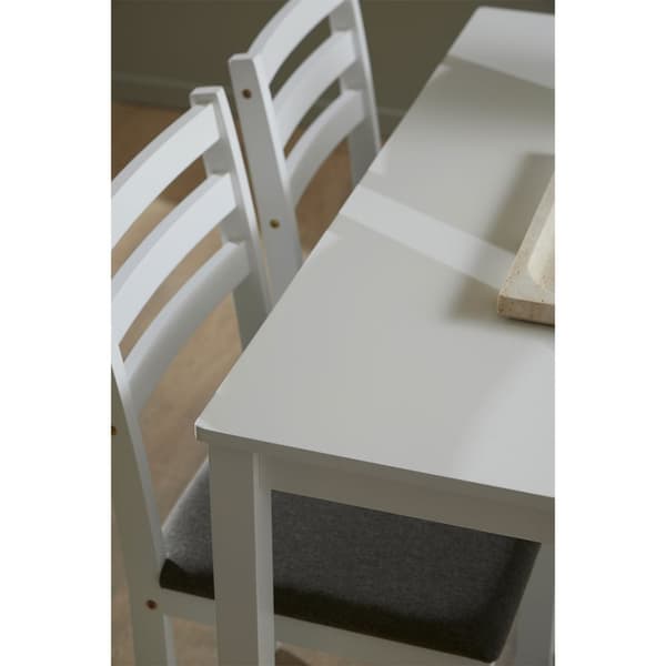Alicante spisegrupper bord og 4 stoler 70x110cm hvit.