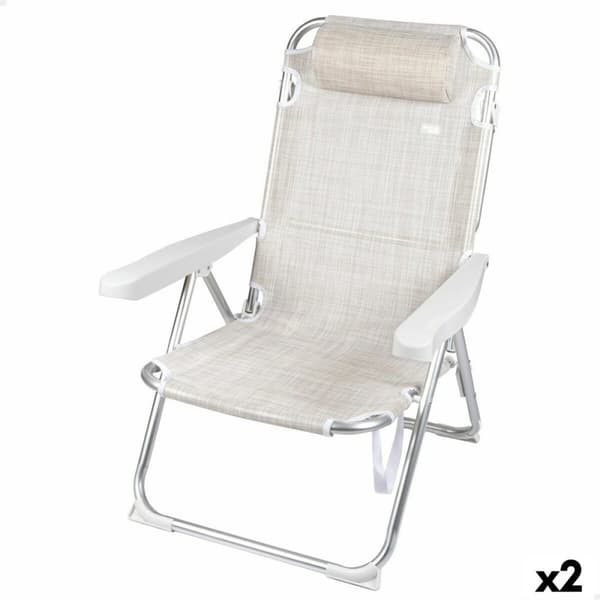 Polstrede Campingstol Aktive Ibiza 48 x 90 x 60 cm (2 enheder)