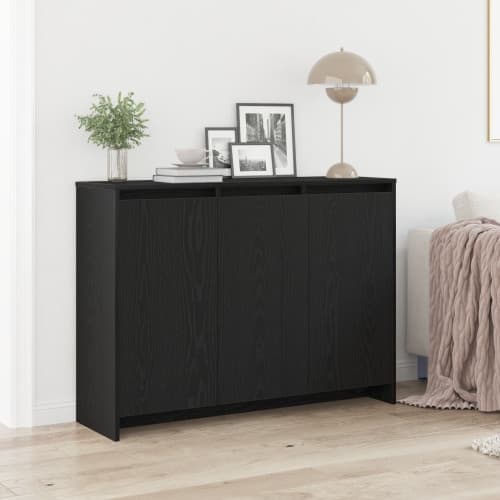 Sideboard svart ek 102x33x75 cm konstruerat trä