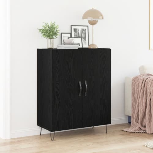 Sideboard svart ek 69,5x34x90 cm konstruerat trä