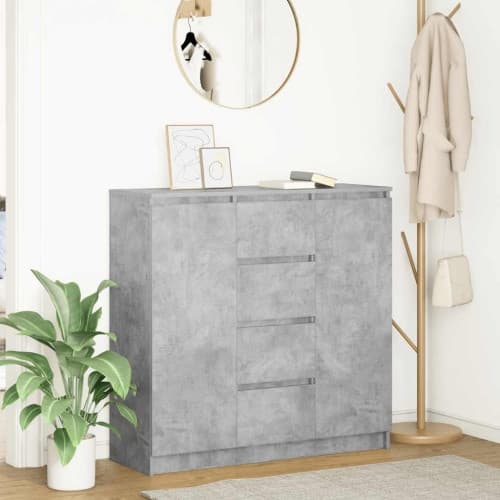 Skänk med lådor betonggrå 100,5x35x98,5 cm konstruerat trä