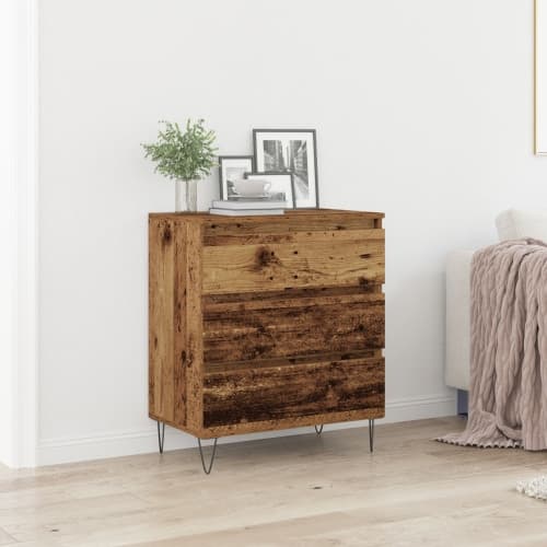 Sideboard med lådor återvunnet trä 60x35x70 cm konstruerat trä