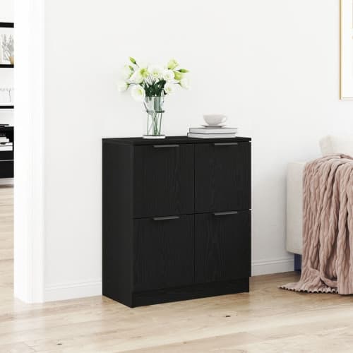 Svart Ek Skåp - 60 x 30 x 70 cm - Tillverkat av Konstruerat Trä