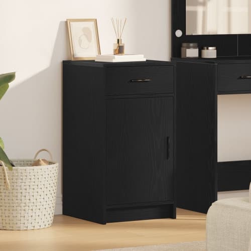 Sideboard svart ek 40x41x75 cm konstruerat trä