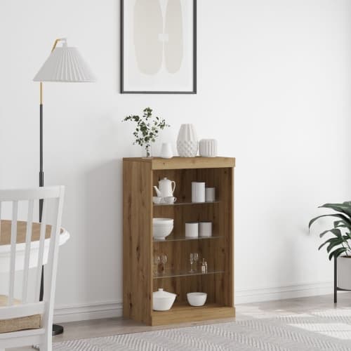 Sideboard med LED-lampor Artisan Ek 60,5x37x100 cm