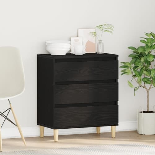 Sideboard svart ek 60x35x70 cm konstruerat trä