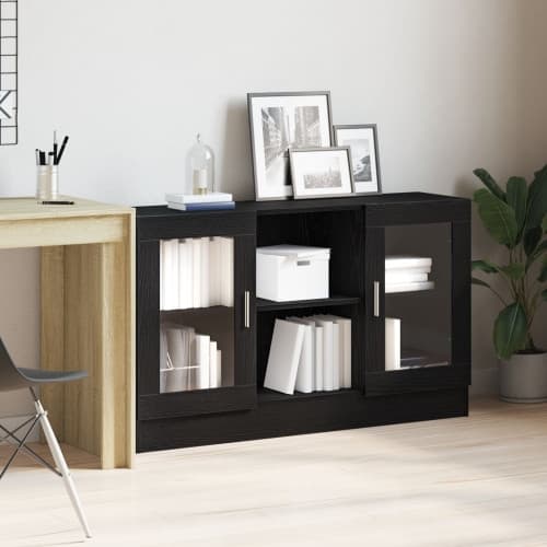 Bänk svart ek 120x30,5x70 cm i trä