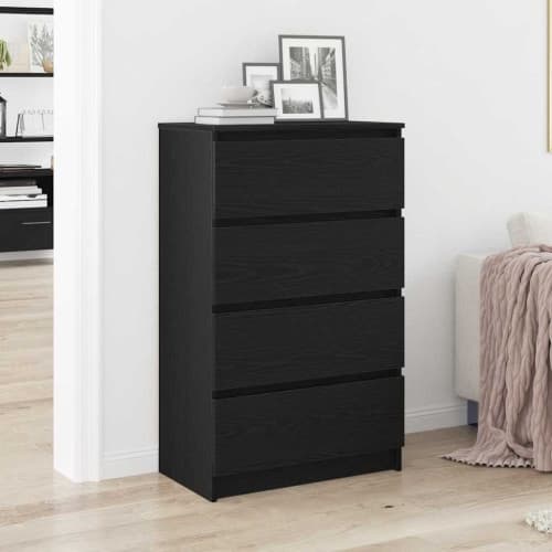 Skänk svart ek 60x35x98,5 cm konstruerat trä