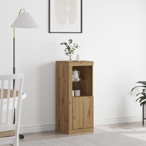 Sideboard med LED-lampor artisan ek 41x37x100 cm