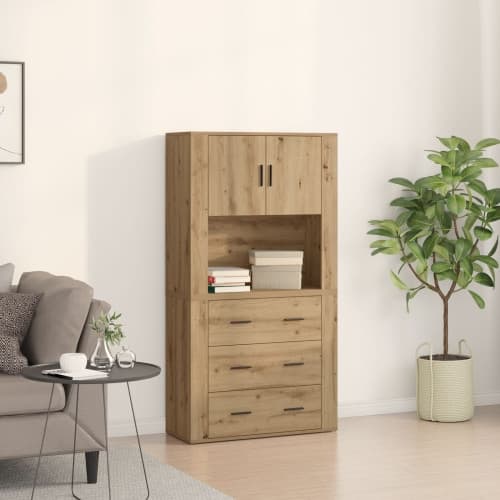 Högskåp artisan ek 80x33x150 cm konstruerat trä