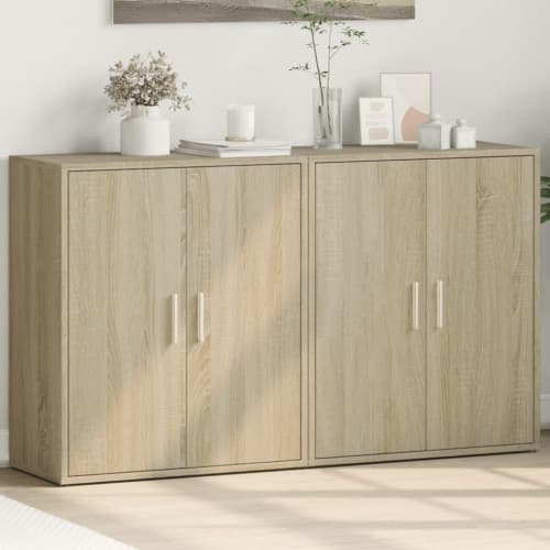 Skänkar 2 st sonoma-ek 60x31x70 cm konstruerat trä