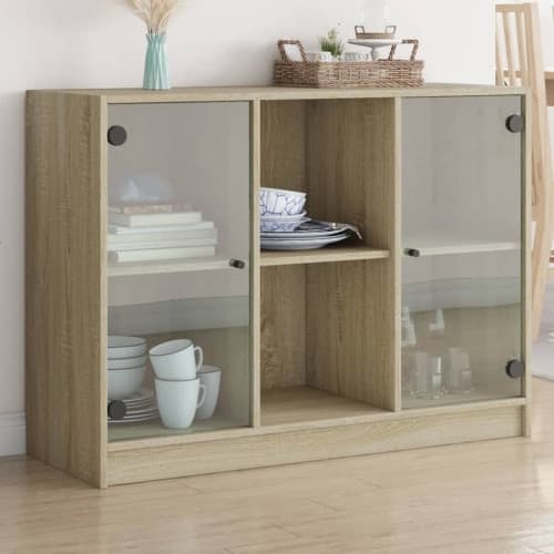 Skänk sonoma-ek 102x37x75,5 cm konstruerat trä