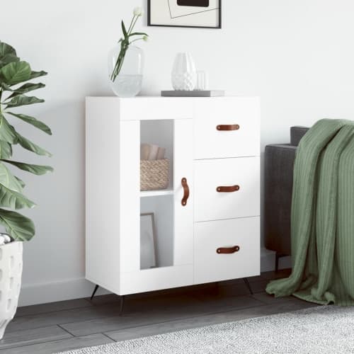 Skåp vit 69,5x34x90 cm konstruerat trä