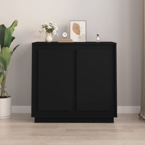 Förvaringsskåp svart 80x34x75 cm konstruerat trä
