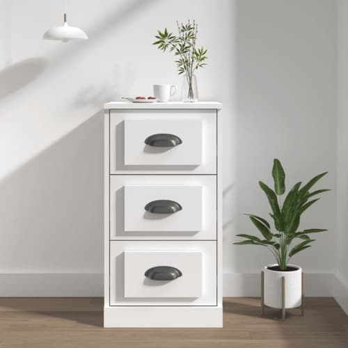 Byrå vit 36x35,5x67,5 cm konstruerat trä