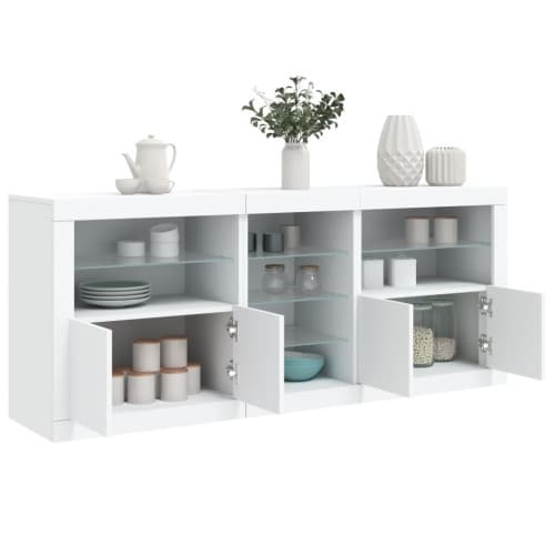 Skänk med LED-belysning vit 181,5x37x67 cm